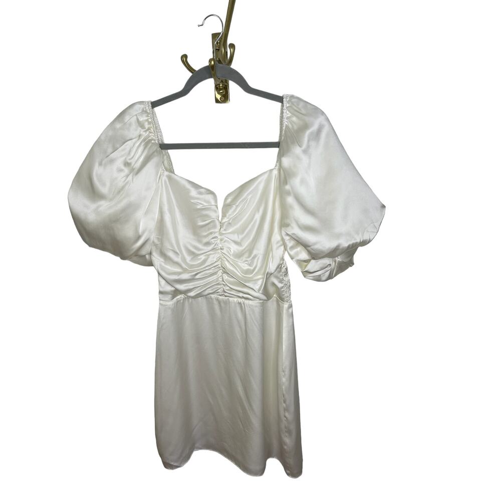 Amanda Uprichard Santucci Silk Dress Ruched Smocked Cocktail Party Bridal Small - Picture 4 of 11